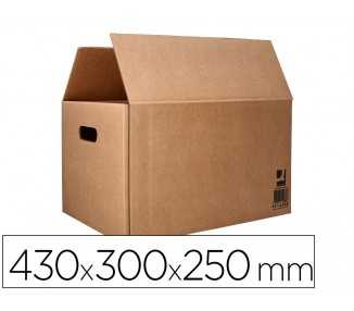 Caja para embalar q-connect americana ultrarresistente conasas carton canal doble 7 mm color kraft 430x300x250 mm