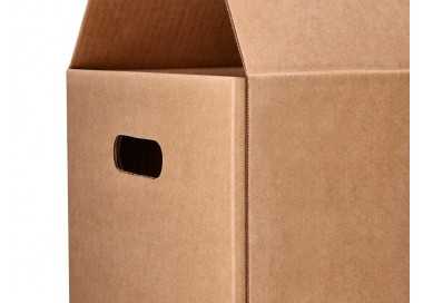 Caja para embalar q-connect americana ultrarresistente conasas carton canal doble 7 mm color kraft 430x300x250 mm
