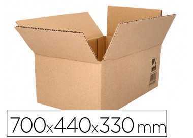 Caja para embalar q-connect americana ultrarresistente carton reciclado canal doble 7mm color kraft 700x440x330 mm