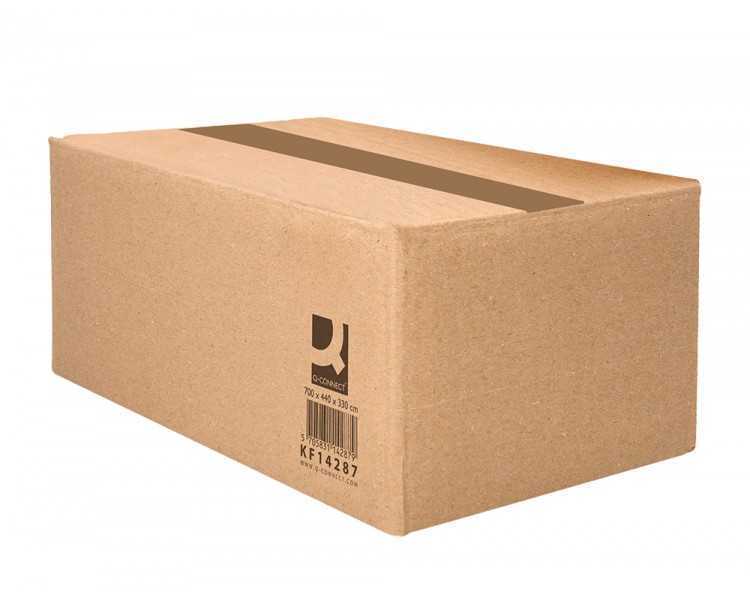 Caja para embalar q-connect americana ultrarresistente carton reciclado canal doble 7mm color kraft 700x440x330 mm