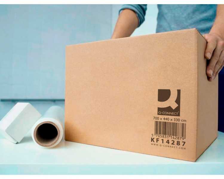 Caja para embalar q-connect americana ultrarresistente carton reciclado canal doble 7mm color kraft 700x440x330 mm
