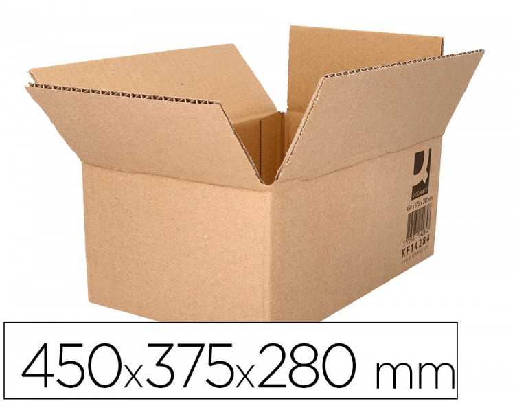 Caja para embalar q-connect americana ultrarresistente carton reciclado canal doble 7mm color kraft 450x375x280 mm
