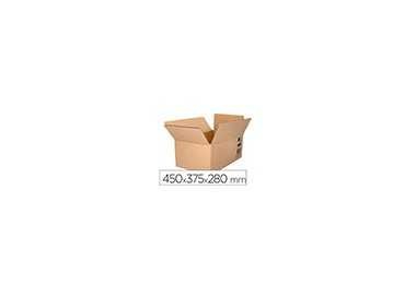 Caja para embalar q-connect americana ultrarresistente carton reciclado canal doble 7mm color kraft 450x375x280 mm