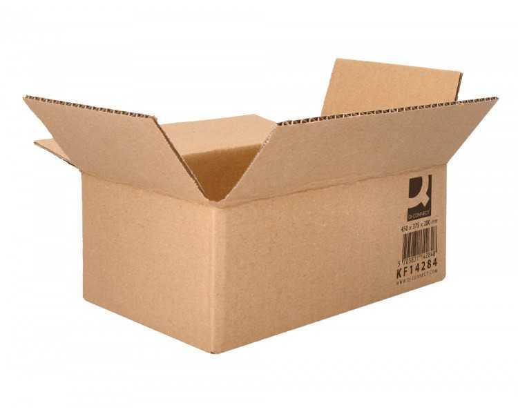 Caja para embalar q-connect americana ultrarresistente carton reciclado canal doble 7mm color kraft 450x375x280 mm