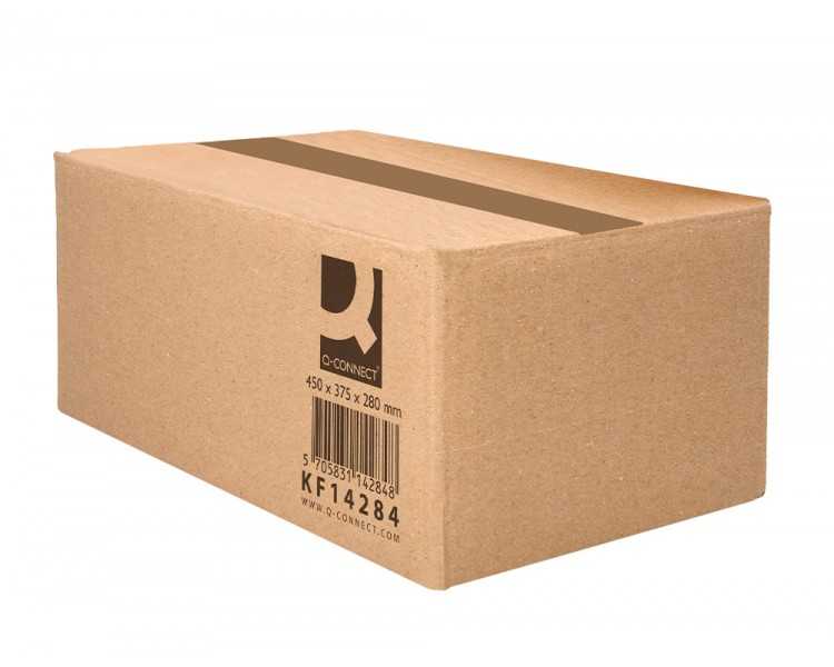 Caja para embalar q-connect americana ultrarresistente carton reciclado canal doble 7mm color kraft 450x375x280 mm