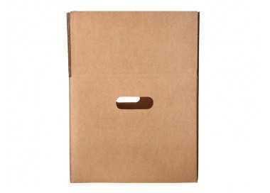 Caja para embalar q-connect americana con asas carton reciclado canal simple 5 mm color kraft 400x290x220 mm Caja para embalar q-connect americana con asas carton reciclado canal simple 5 mm color kraft 400x290x220 mm