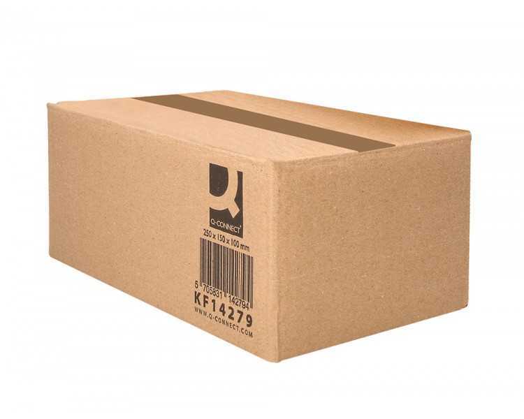 Caja para embalar q-connect americana carton reciclado canal simple 5 mm color kraft 250x150x100 mm