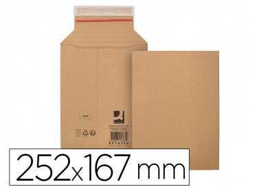 Sobre para envios q-connect carton 100% reciclado y reciclable cierre autoadhesivo252x167x72 mm color kraft