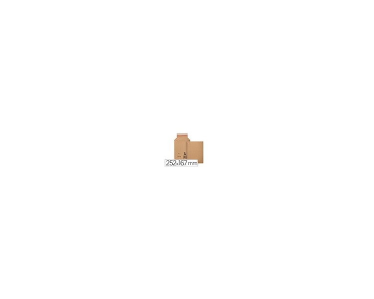 Sobre para envios q-connect carton 100% reciclado y reciclable cierre autoadhesivo252x167x72 mm color kraft