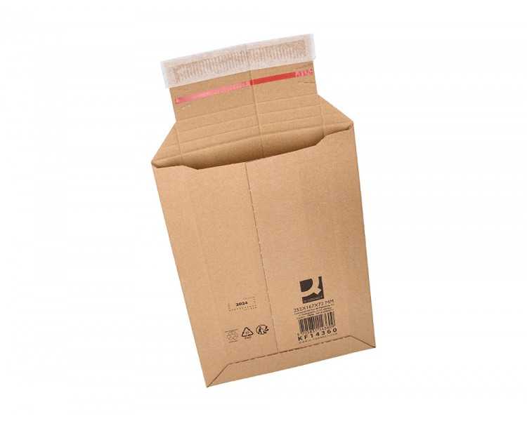 Sobre para envios q-connect carton 100% reciclado y reciclable cierre autoadhesivo252x167x72 mm color kraft