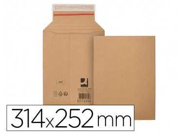 Sobre para envios q-connect carton 100% reciclado y reciclable cierre autoadhesivo314x252x72 mm color kraft