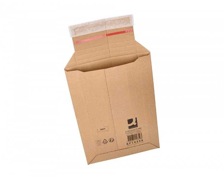 Sobre para envios q-connect carton 100% reciclado y reciclable cierre autoadhesivo314x252x72 mm color kraft