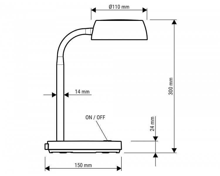 Lampara de escritorio maul led abby color negro 155x320x155 mm