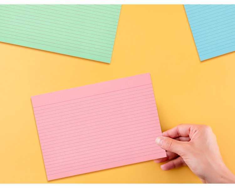 Tarjeta liderpapel para estudiar rayada cartulina de colores 170 gr/m2 160x220mm paquete de 200 unidades