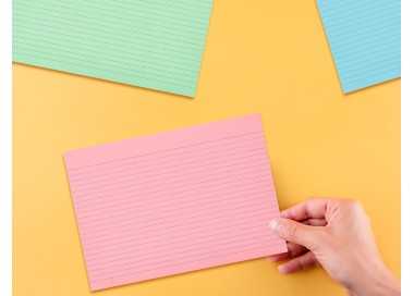 Tarjeta liderpapel para estudiar rayada cartulina de colores 170 gr/m2 160x220mm paquete de 200 unidades