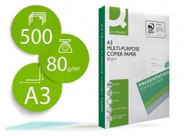 Papel fotocopiadora q-connect economy din a3 80 gramos paquete de 500 hojas