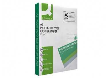 Papel fotocopiadora q-connect economy din a3 80 gramos paquete de 500 hojas Papel fotocopiadora q-connect economy din a3 80 gramos paquete de 500 hojas