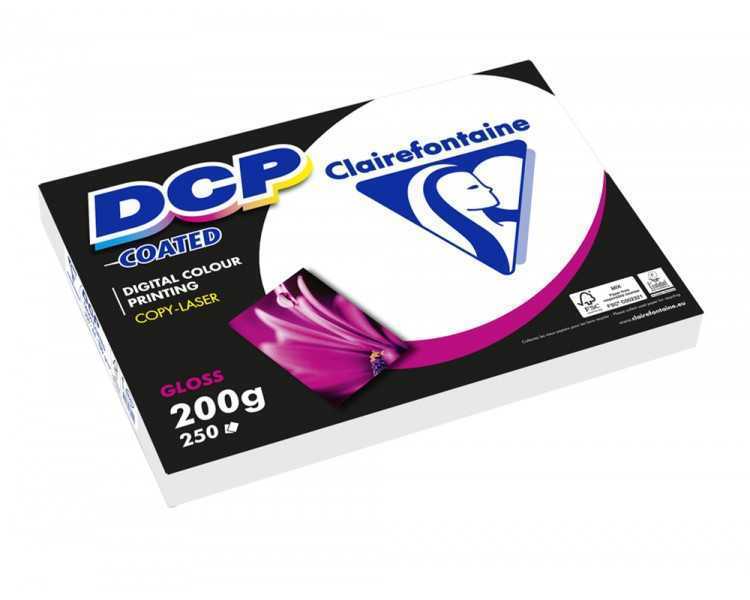 Papel fotocopiadora color dcp coated glossy din a4 200 gramos paquete 250 hojas