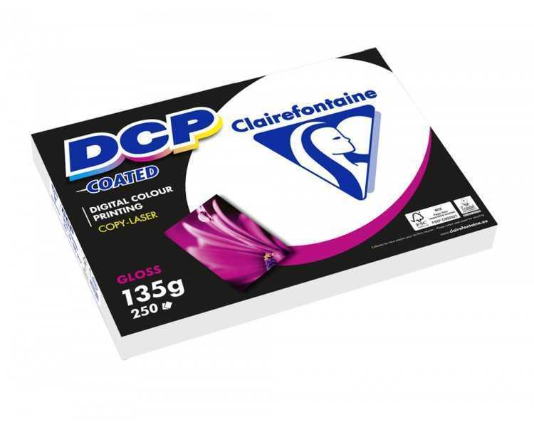 Papel fotocopiadora color dcp coated glossy din a4 135 gramos paquete 250 hojas