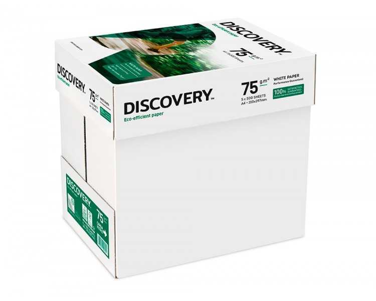 Papel fotocopiadora discovery fast pack din a4 75 gramos papel multiuso ink-jet y laser caja de 2500 hojas