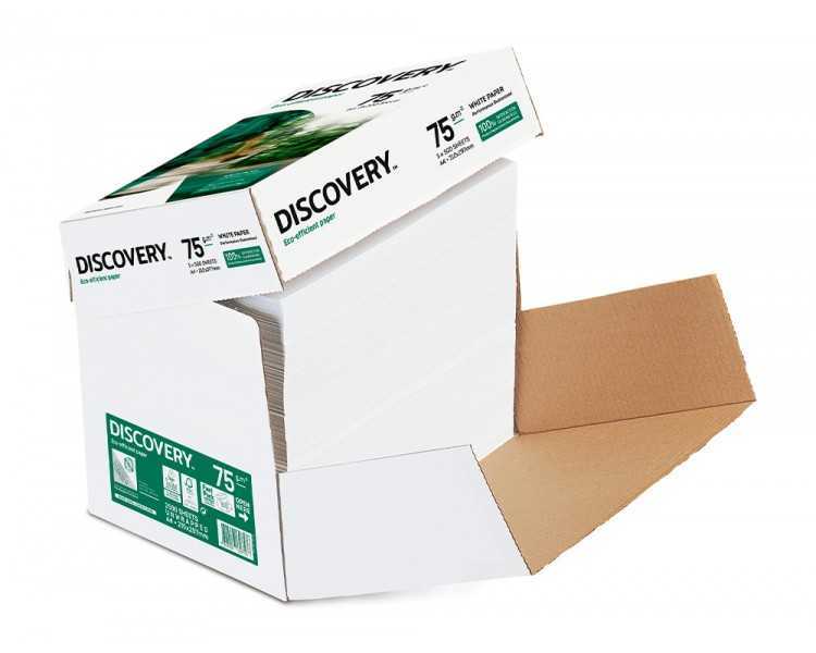 Papel fotocopiadora discovery fast pack din a4 75 gramos papel multiuso ink-jet y laser caja de 2500 hojas