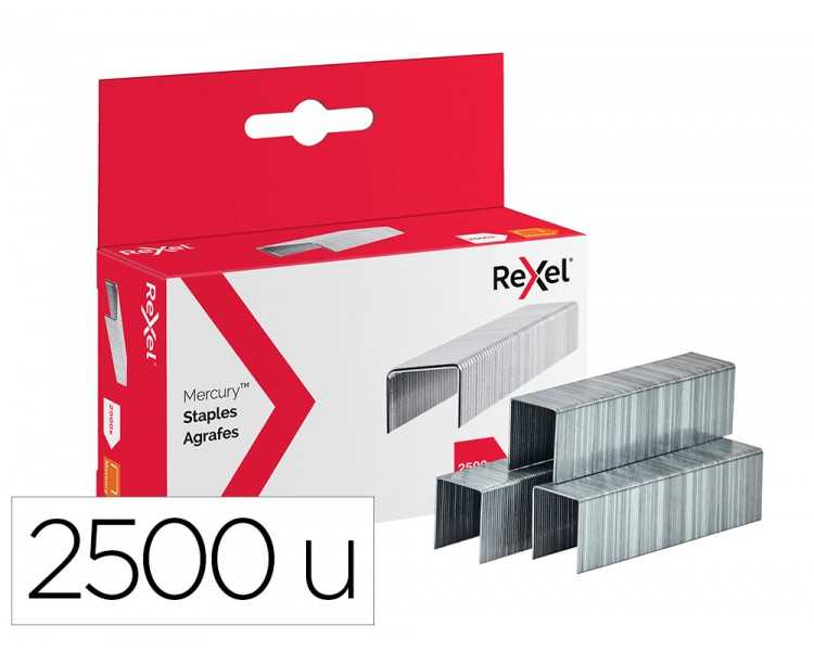 Grapas rexel mercury acero inoxidable caja de 2500 unidades