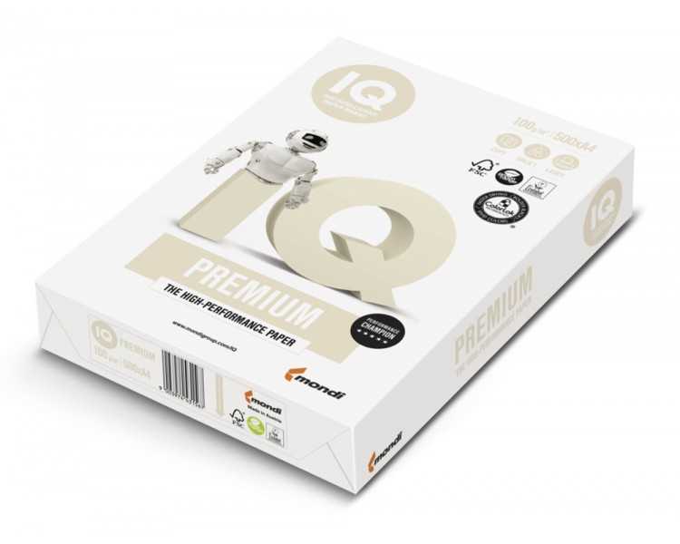 Papel fotocopiadora iq premium din a4 100 gramos paquete de 500 hojas