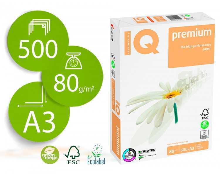 Papel fotocopiadora iq premium din a3 80 gramos paquete de 500 hojas