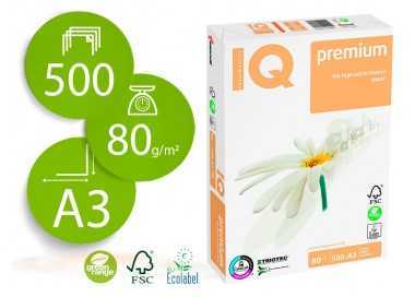 Papel fotocopiadora iq premium din a3 80 gramos paquete de 500 hojas