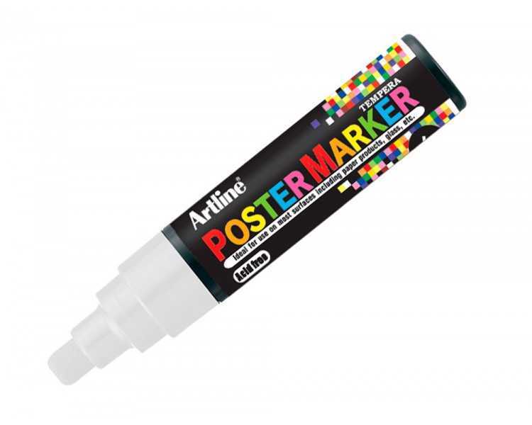 Rotulador artline poster marker epp-6-bla punta redonda 6 mm color blanco