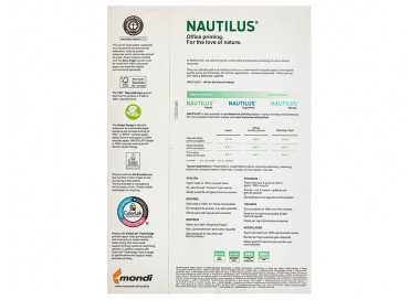 Papel fotocopiadora nautilus din a4 80 gramos paquete de 500 hojas 100% reciclado