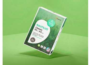 Papel fotocopiadora nautilus din a4 80 gramos paquete de 500 hojas 100% reciclado