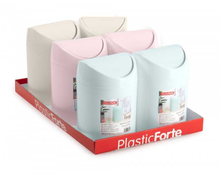Papelera plastico plasticforte tiny sobremesa 1,4l colores surtidos 12,5x12,5x17,5 cm