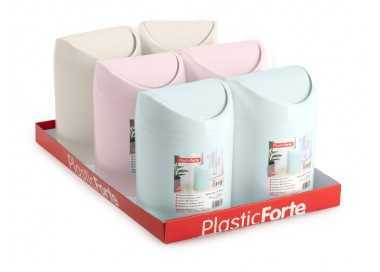 Papelera plastico plasticforte tiny sobremesa 1,4l colores surtidos 12,5x12,5x17,5 cm