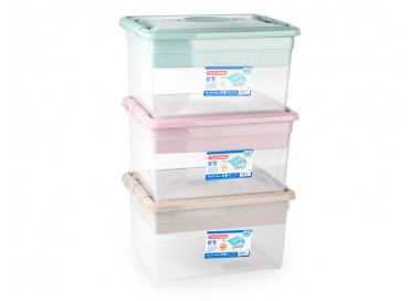 Caja organizadora plastico plasticforte n 9 con bandeja colores surtidos 27x34x18 cm
