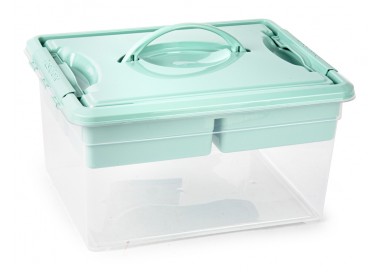 Caja organizadora plastico plasticforte n 9 con bandeja colores surtidos 27x34x18 cm