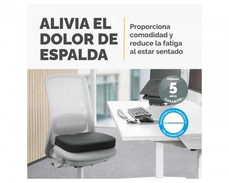 Cojin de asiento fellowes breyta acolchado color negro 60x430x430 mm