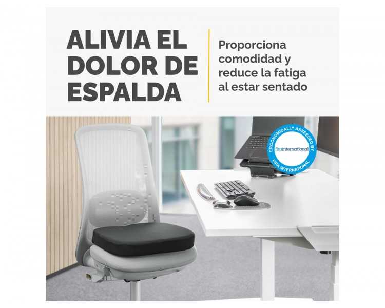 Cojin de asiento fellowes breyta acolchado color negro 60x430x430 mm