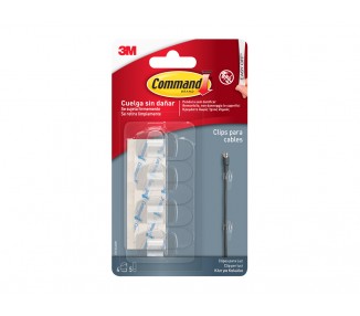 Sujetacables 3m command para cables redondos blister de 4 clips + 5 tiras