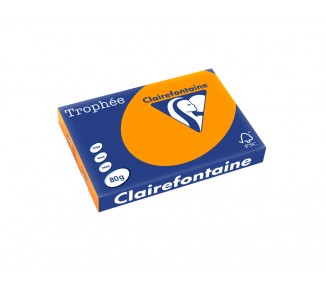 Papel color trophee a3 80gr naranja intenso paquete de 500 hojas