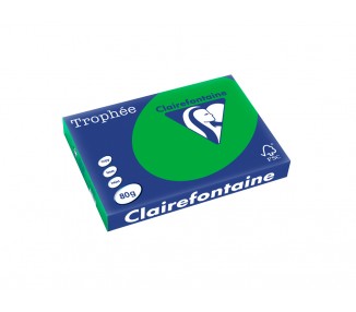 Papel color trophee a3 80gr verde intenso paquete de 500 hojas