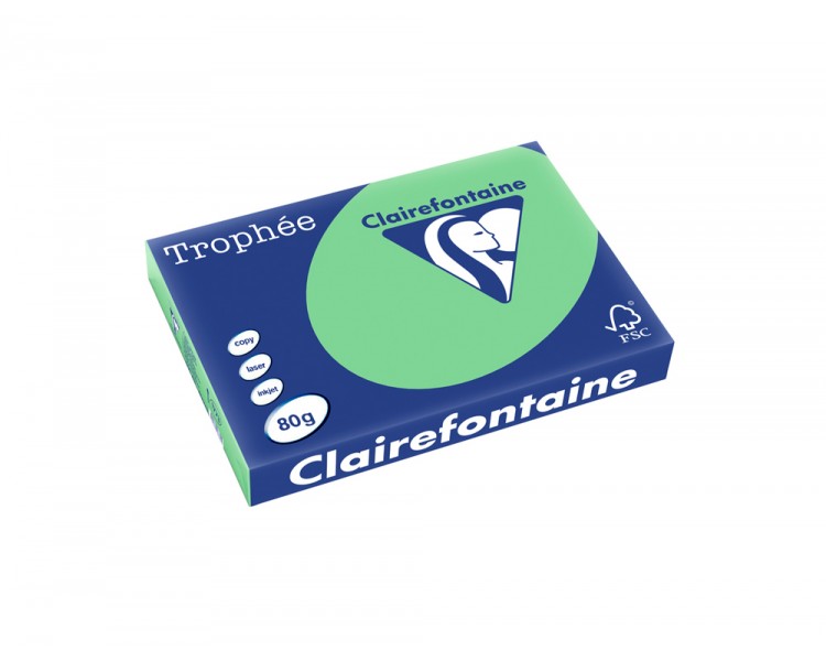Papel color trophee a3 80gr verde pastel paquete de 500 hojas