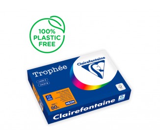 Papel color trophee a4 80gr naranja neon paquete de 500 hojas