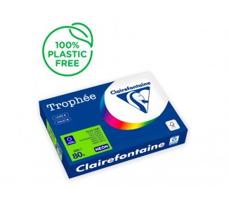 Papel color trophee a4 80gr verde neon paquete de 500 hojas