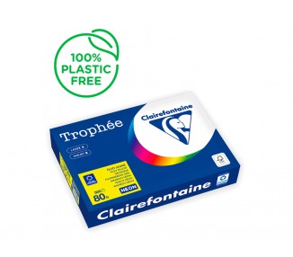 Papel color trophee a4 80gr amarillo neon paquete de 500 hojas