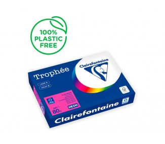 Papel color trophee a4 80gr rosa neon paquete de 500 hojas