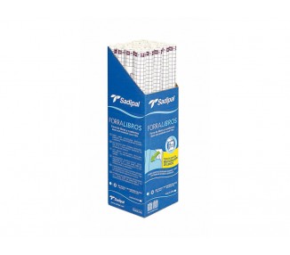 Rollo plastico adhesivo sadipal 0.50x1.50 mt 50 mc forralibros removible 1 año