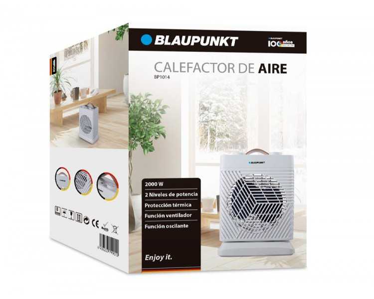 Calefactor de aire blaupunkt 2000w funcion oscilante con asa color blanco