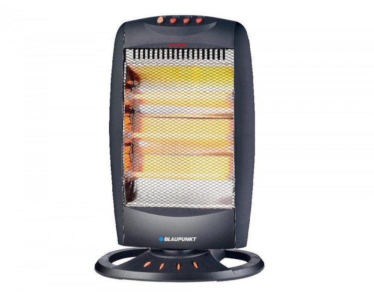 Estufa de cuarzo blaupunkt 1200w tres niveles potencia funcion oscilante color negro