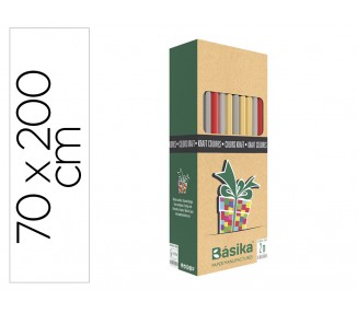 Papel de regalo basika kraft colores rollo ancho 70 cm longitud 2 mt colores surtidos gramaje 50 gr